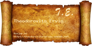 Theodorovits Ervin névjegykártya